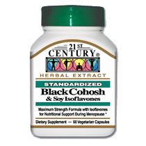 Black Cohosh & Soy Isoflavones 60 Vegetarian Capsules, 21st Century Health Care