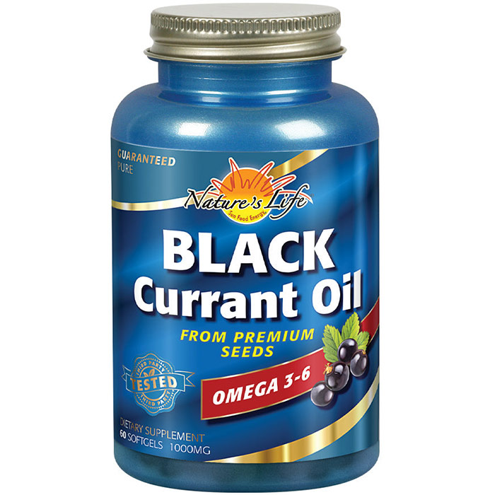 Black Currant Oil 1000 mg, 60 Softgels, Health From The Sun