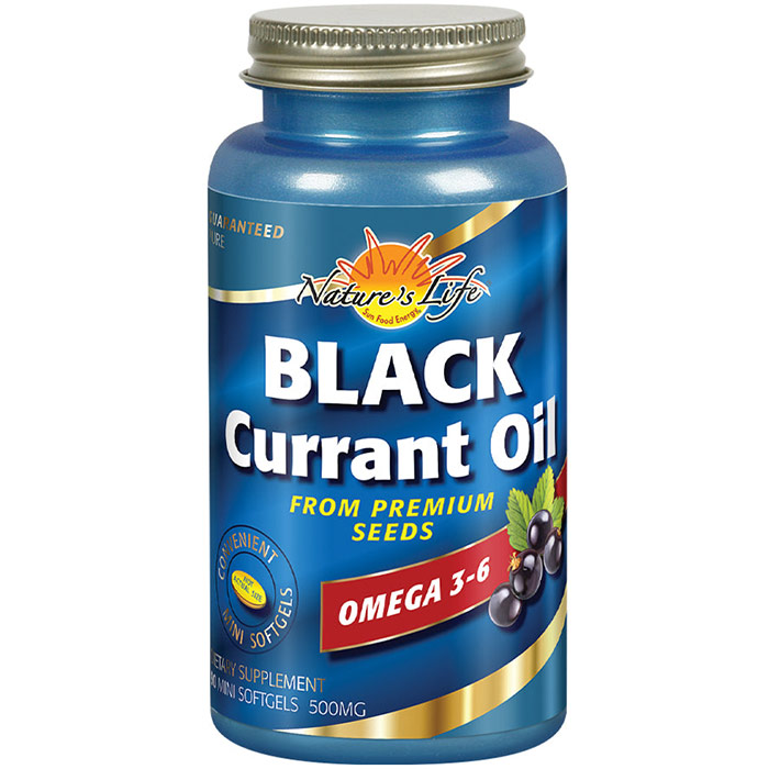 Black Currant Seed Oil 500mg Hexane Free, 90 Vegicaps, Health From The Sun