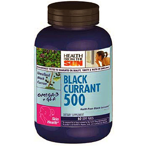 Black Currant Oil 500 mg Hexane Free, 180 caps, Health From The Sun