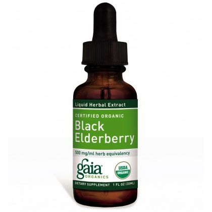 Black Elderberry Extract Liquid, Organic, 4 oz, Gaia Herbs