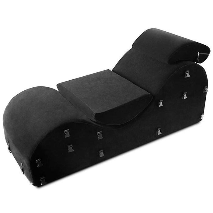 Black Label Esse Sex Lounger with Cuffs - Microfiber Black, Liberator Bedroom Adventure Gear