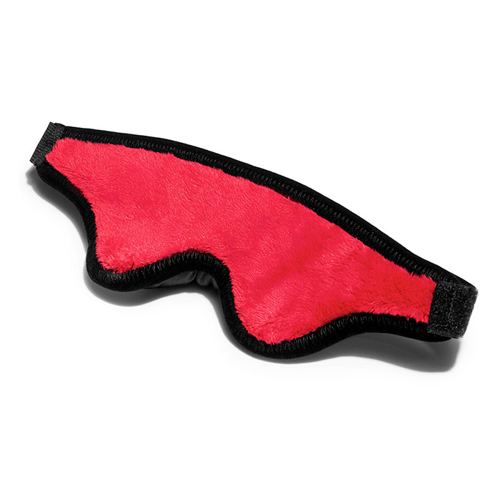 Black Label Loveblind Plush Blindfold - Fluffy Red, Liberator Bedroom Adventure Gear