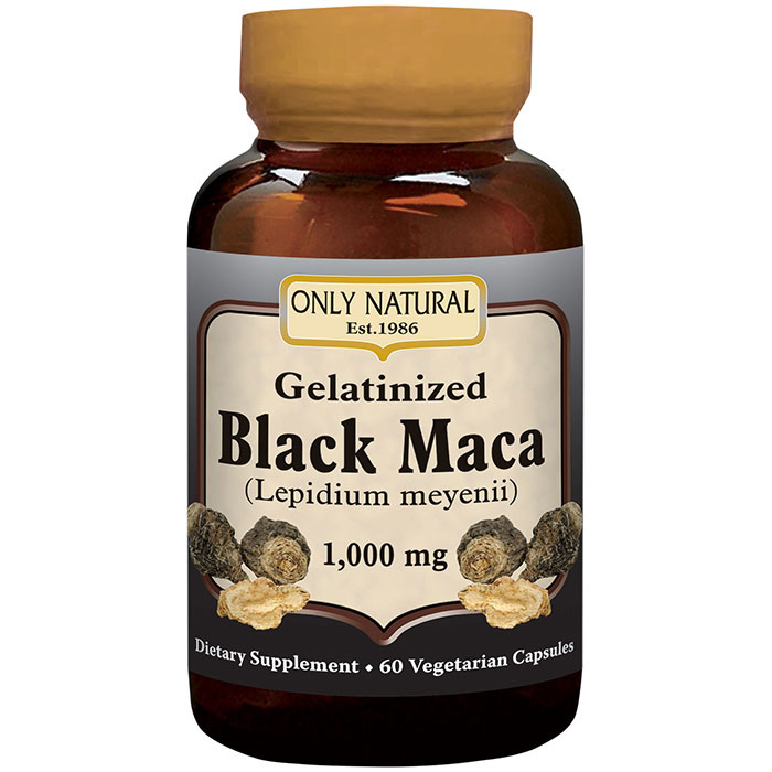 Black Maca Gelatinized, 60 Vegetarian Capsules, Only Natural Inc.