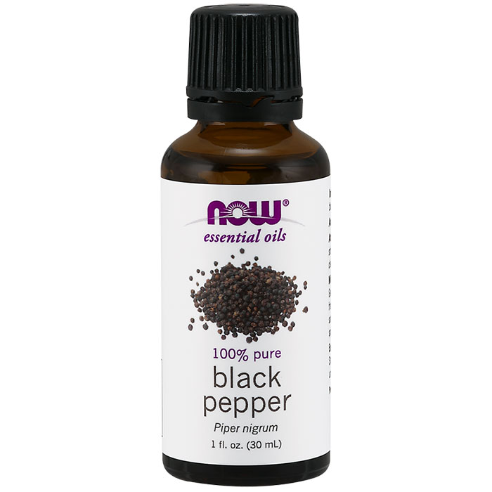 Black Pepper Oil, 100% Pure Essential Oil, 1 oz, NOW Foods