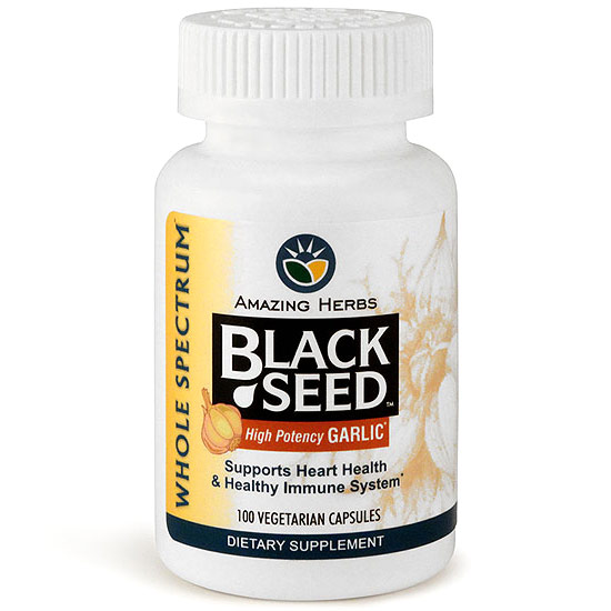 Black Seed with High Potency Garlic, 100 Capsules, Amazing Herbs