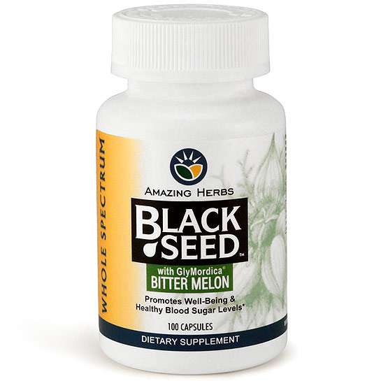 Black Seed with GlyMordica Bitter Melon, 100 Capsules, Amazing Herbs
