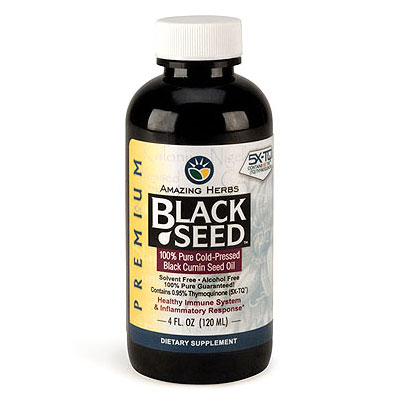 Premium Black Seed Oil Liquid, 4 oz, Amazing Herbs