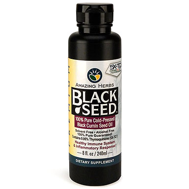 Premium Black Seed Oil Liquid, 8 oz, Amazing Herbs