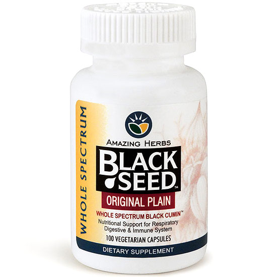 Black Seed Original Plain, 100 Capsules, Amazing Herbs