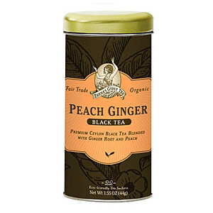 Zhena's Gypsy Tea Organic Black Tea, Peach Ginger, 6 x 22 Tea Bags/Case, Zhena's Gypsy Tea