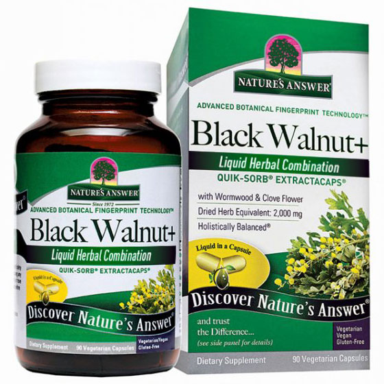 Black Walnut Plus, Liquid Herbal Combination, 90 Capsules, Natures Answer