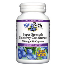 Natural Factors BlueRich Blueberry Concentrate 500mg 90 Capsules, Natural Factors