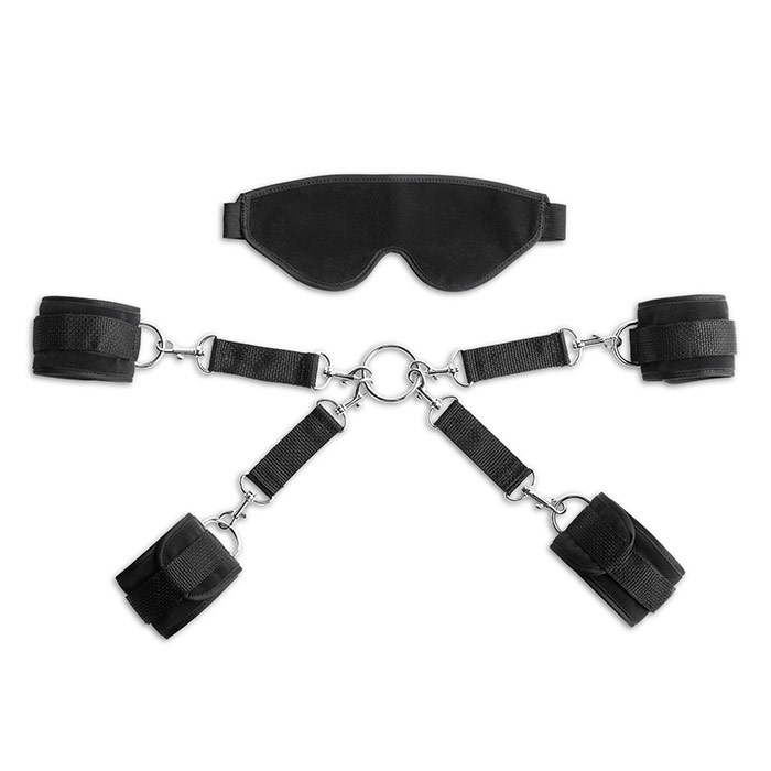 Bond Deluxe Cuff & Blindfold Kit, Black, Liberator Bedroom Adventure Gear