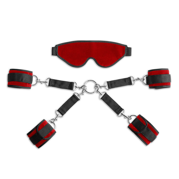 Bond Deluxe Cuff & Blindfold Kit, Cinnabar, Liberator Bedroom Adventure Gear