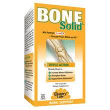 Bone Solid, Triple Action Bone Support, 180 Capsules, Country Life