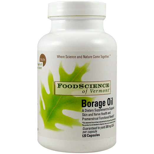 FoodScience Of Vermont Borage Oil 1300 mg, 120 Capsules, FoodScience Of Vermont