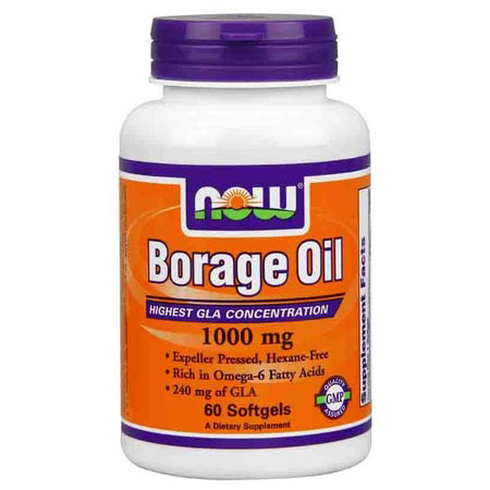 NOW Foods Borage Oil 1050mg, 240mg GLA, 60 Softgels, NOW Foods