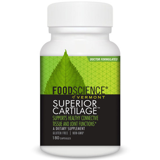 Bovine Cartilage 500 mg, 180 Capsules, FoodScience Of Vermont Day of