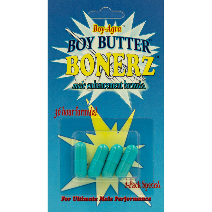 Boy-Agra Boy Butter Bonerz, Male Enhancement Formula, 4 Capsules