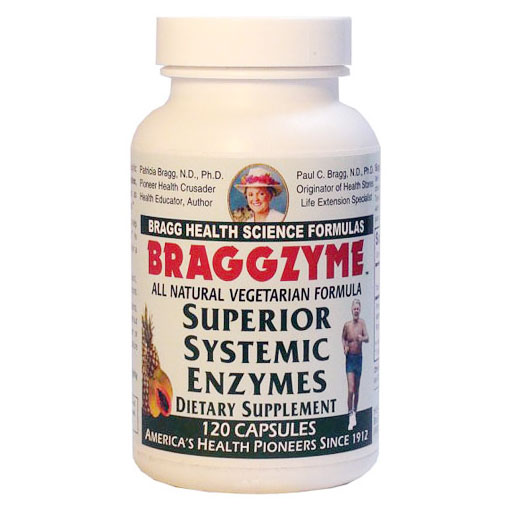 Braggzyme Systemic Enzymes, 120 Capsules, Bragg