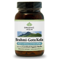 Organic India Brahmi Gotu Kola Formula, 90 Vegetarian Capsules, Organic India