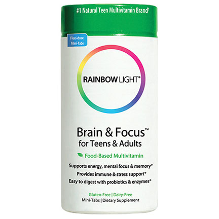 Brain & Focus for Teens & Adults, Food Based Multivitamin, 90 Mini Tablets, Rainbow Light