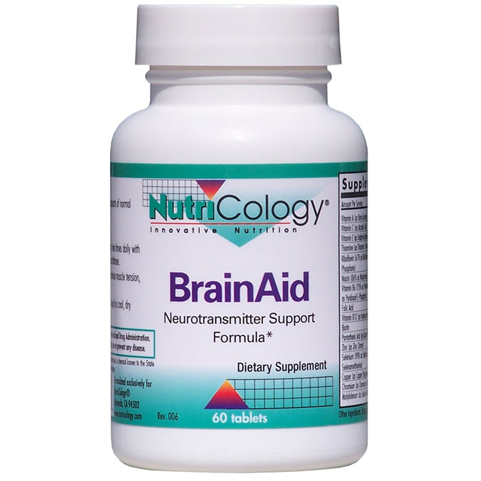 BrainAid, Neurotransmitter Support Formula (Brain Aid), 60 Tablets, NutriCology