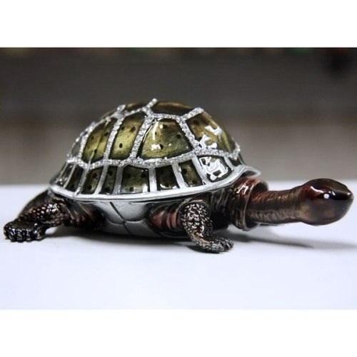 Brazilian Turtle Gilt Jewelry Gift Box with Fine Crystals