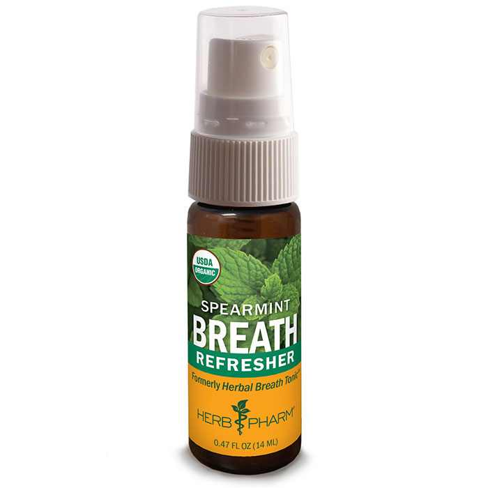 Breath Refresher Spray - Spearmint, 0.47 oz, Herb Pharm