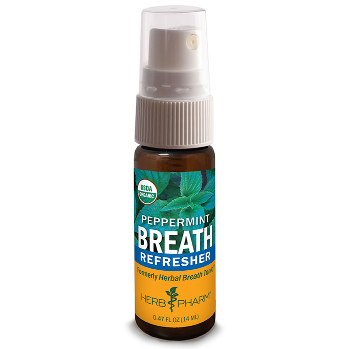 Breath Refresher Spray - Peppermint, 0.47 oz, Herb Pharm
