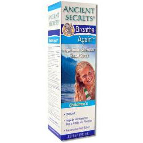 Ancient Secrets Breathe Again Children's Hypertonic Seawater Nasal Spray, 3.38 oz, Ancient Secrets