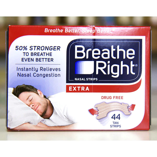 Breathe Right EXTRA Nasal Strips, For Adult Noses, 44 Tan Strips