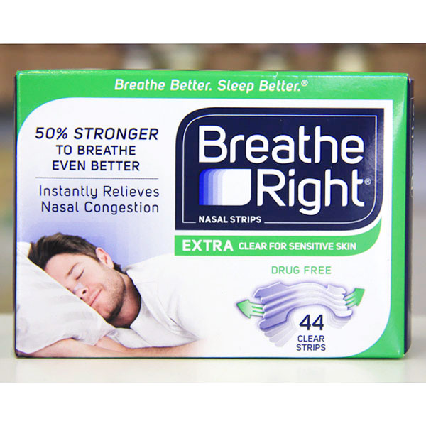 Breathe Right EXTRA Nasal Strips, For Adult Noses, 44 Clear Strips
