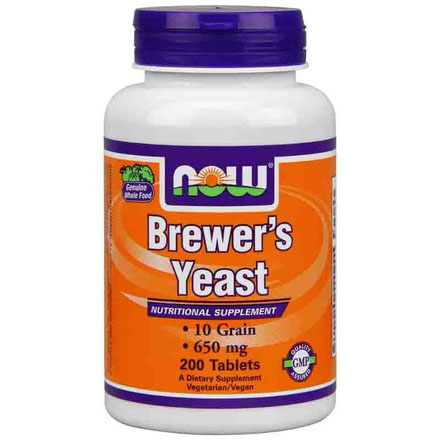 Brewers Yeast 650mg 200 Tabs, NOW Foods