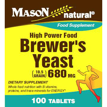 Brewers Yeast 680 mg, 100 Tablets, Mason Natural