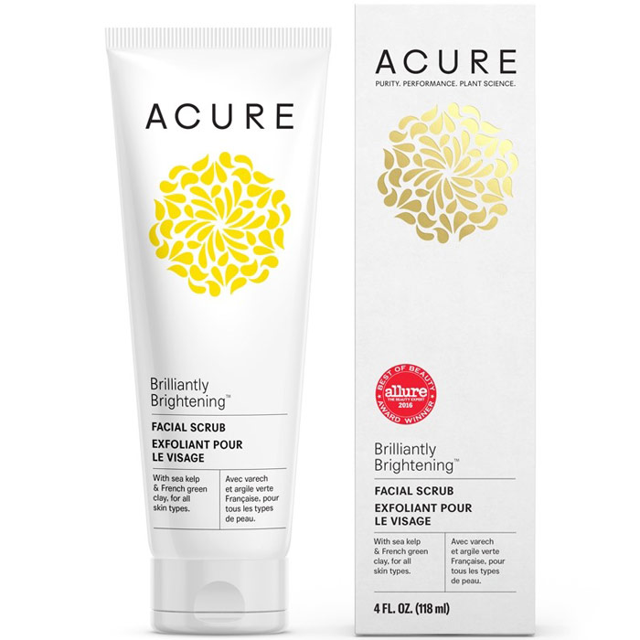 Acure Brilliantly Brightening Facial Scrub, 4 oz