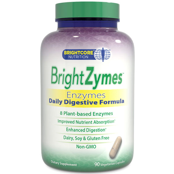 Brightcore Nutrition BrightZymes Enzymes, Daily Digestive Formula, 90 Vegetarian Capsules, Brightcore Nutrition