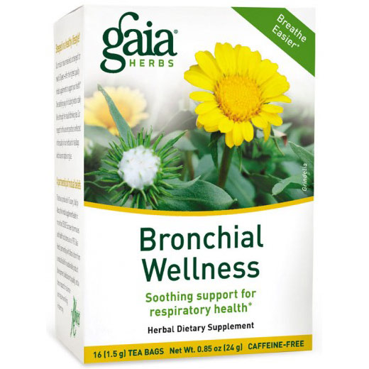 Bronchial Wellness Tea, Breathe Easier, 16 Tea Bags x 6 Boxes, Gaia Herbs