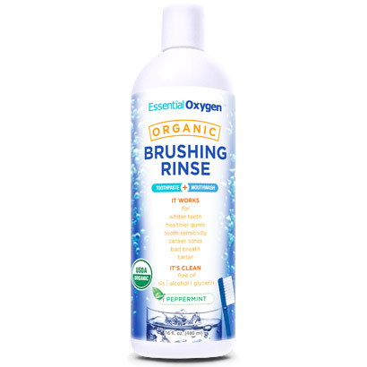 Organic Brushing Rinse, Peppermint, 16 oz, Essential Oxygen