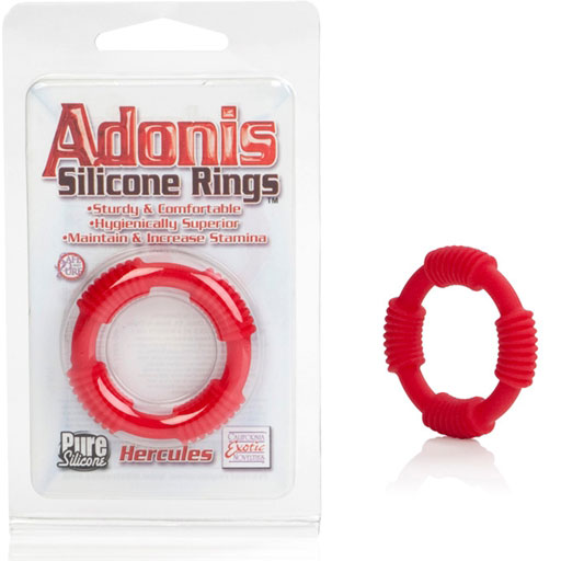 Adonis Silicone Ring - Hercules Red, Comfortable Cock Ring, California Exotic Novelties