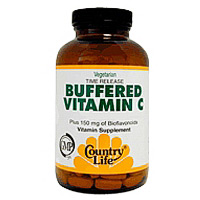 Buffered Vitamin C 1000 w/Bioflavonoids Time Release 100 Tablets, Country Life