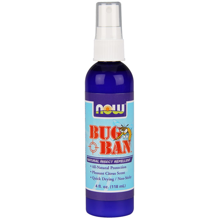 Bug Ban Spray, All Natural Insect Repellent, 4 oz, NOW Foods