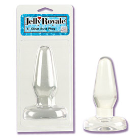 Jelly Royale Butt Plug - Clear 5 Inch, California Exotic Novelties