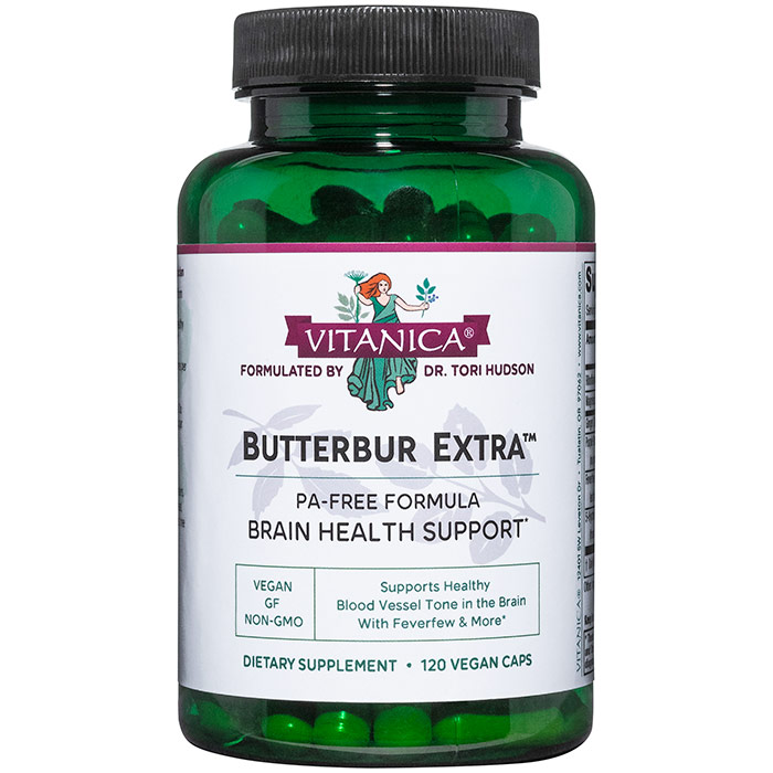 Butterbur Extra, Brain Chemistry & Vessel Support, 120 Vegetarian Capsules, Vitanica