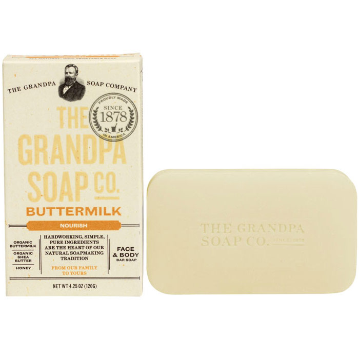 Buttermilk Bar Soap for Face & Body, 4.25 oz, Grandpas Brands