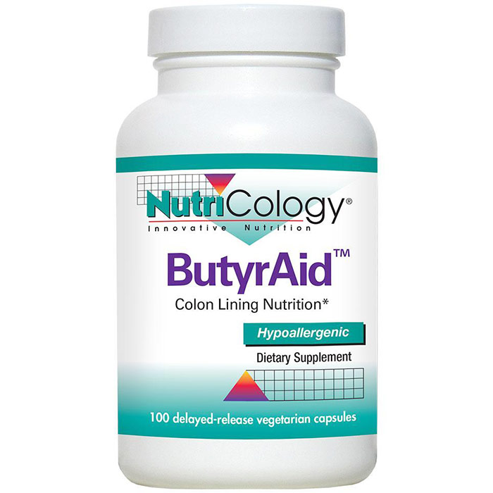 NutriCology/Allergy Research Group ButyrAid, with Butyric Acid, 100 Tablets, NutriCology