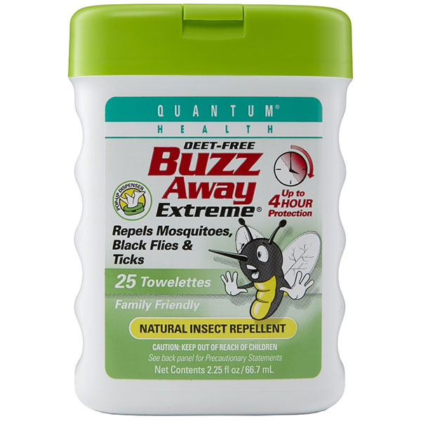 Buzz Away Extreme Repellent Towelette Pop-Up Dispenser, 25 ct, Quantum Health
