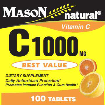 Vitamin C 1000 mg, 100 Tablets, Mason Natural