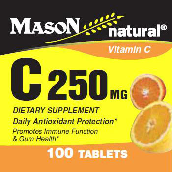 Vitamin C 250 mg, 100 Tablets, Mason Natural